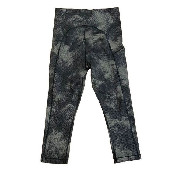 Athleta Ultimate Stash Pocket Printed Capri High Rise Black Gray Dots Small - Picture 2 of 4